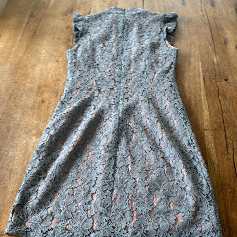 TAHARI HIGH NECK LACE PENCIL DRESS - Picture 7 of 9